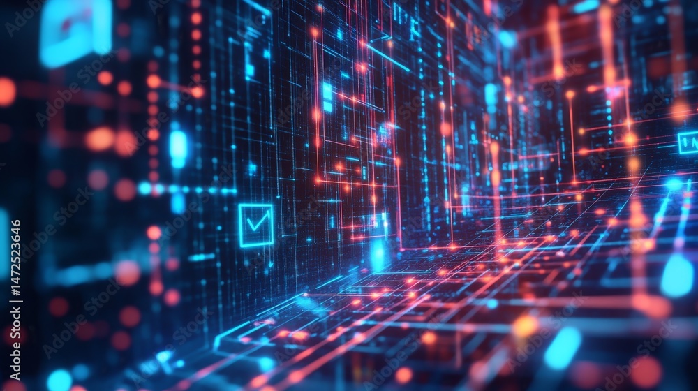 Poster dynamic data visualization action digital space graphic design abstract environment close-up view te