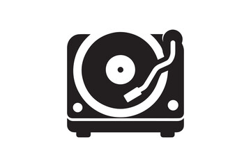 simple and unobtrusive Turntable vector silhouette illustration isolated in white background