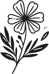 This is an illustration of flowers in a simple and modern line art style.
