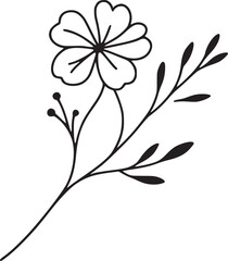 This is an illustration of flowers in a simple and modern line art style.