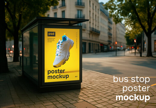 A bus stop poster mockup