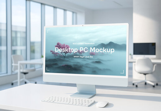 Desktop computer mockup