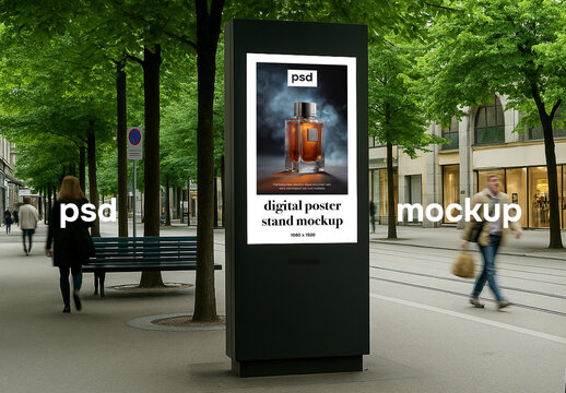 Digital outdoor advertising screen mockup