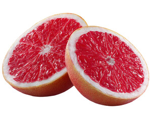 Slicing fresh grapefruit kitchen counter food photography bright light. Isolated on transparent background, png.