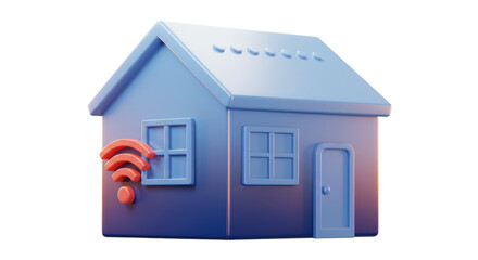 Isolated Smart Home with Wifi Symbol