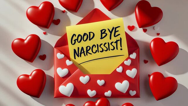 Golden note within a charming envelope featuring written words, illustrating the concept of empathy in deciding to leave, avoid, or ignore relationship attacks.