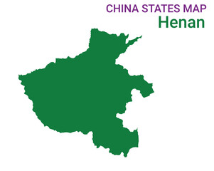 High detailed map of Henan vector illustration. Outline Henan province map on white background. China.