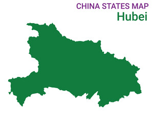 Obraz premium High detailed map of Hubei vector illustration. Outline Hubei province map on white background. China.