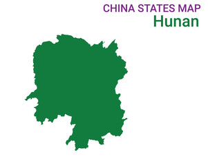Obraz premium High detailed map of Hunan vector illustration. Outline Hunan province map on white background. China.