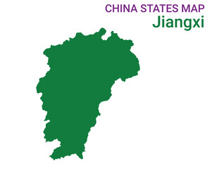 High detailed map of Jiangxi vector illustration. Outline Jiangxi province map on white background. China.