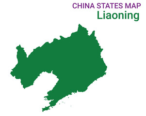 Obraz premium High detailed map of Liaoning vector illustration. Outline Liaoning province map on white background. China.