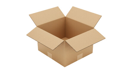 Isolated Open Cardboard Box