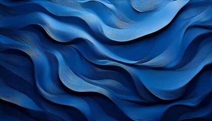 Obraz premium a textured deep blue surface resembling waves or crumpled paper creating an abstract visually striking composition
