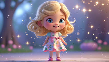 Fototapeta premium Little girl in a dress