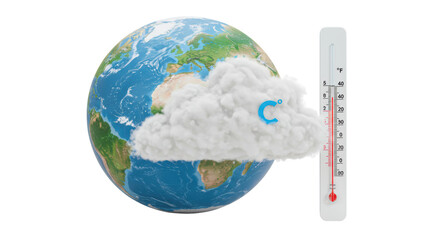 Isolated Global Weather Forecast with Cloud © Gabriela