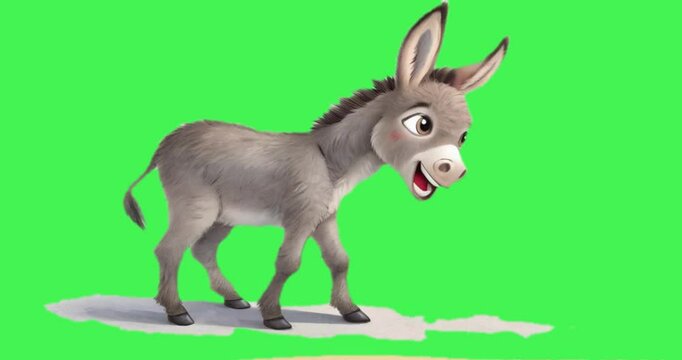 Green screen animated talking donkey