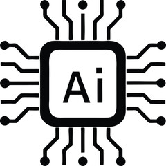 Modern design icon representing artificial intelligence technology symbol