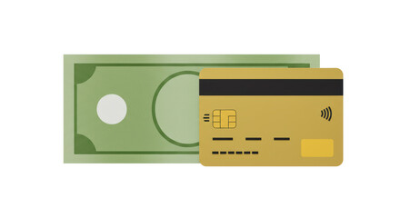 Fototapeta premium Isolated Money and Credit Card
