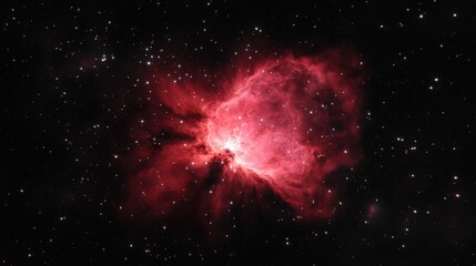 Red nebula in dark space