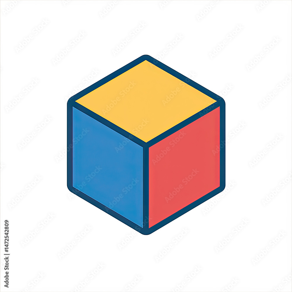 Poster abstract colorful cube isometric design element for graphic design projects and presentations