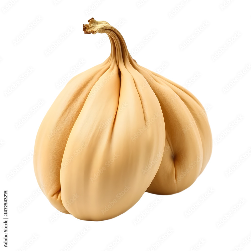 Poster Dried Lima Bean Pod, A 3d Rendering On White. Isolated Legume With Visible Texture. A Natural Food Element, A Simple Visual. Great For Educational Resources.