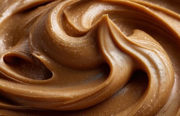 Creamy and Smooth Peanut Butter Swirl Close-Up for Delicious Recipes and Snacks, Ideal for Food Photography and Culinary Inspiration