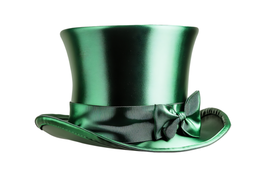 Green parade hat isolated on transparent background
