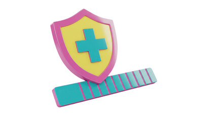 Isolated Shield with Progress Bar