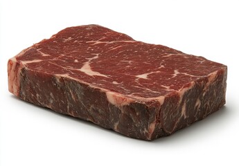 Fototapeta premium Raw Marbled Beef Steak on White Background