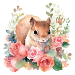 Fototapeta premium A cute kitten plays among pink spring flowers, a delightful Easter celebration