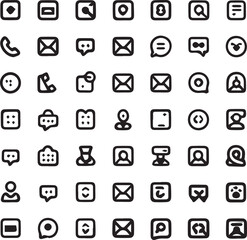 Staff training icons set simple vector comunication