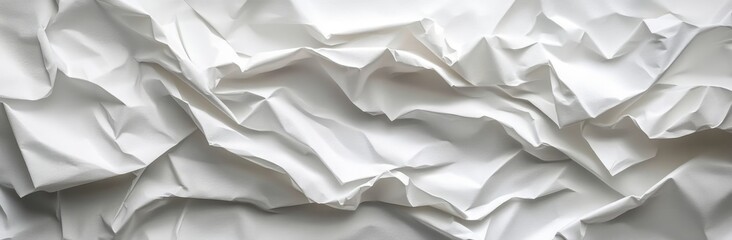 Obraz premium Textured Crumpled White Tissue Paper Abstract Background