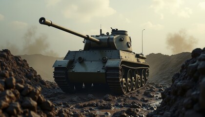 Tank on Battlefield