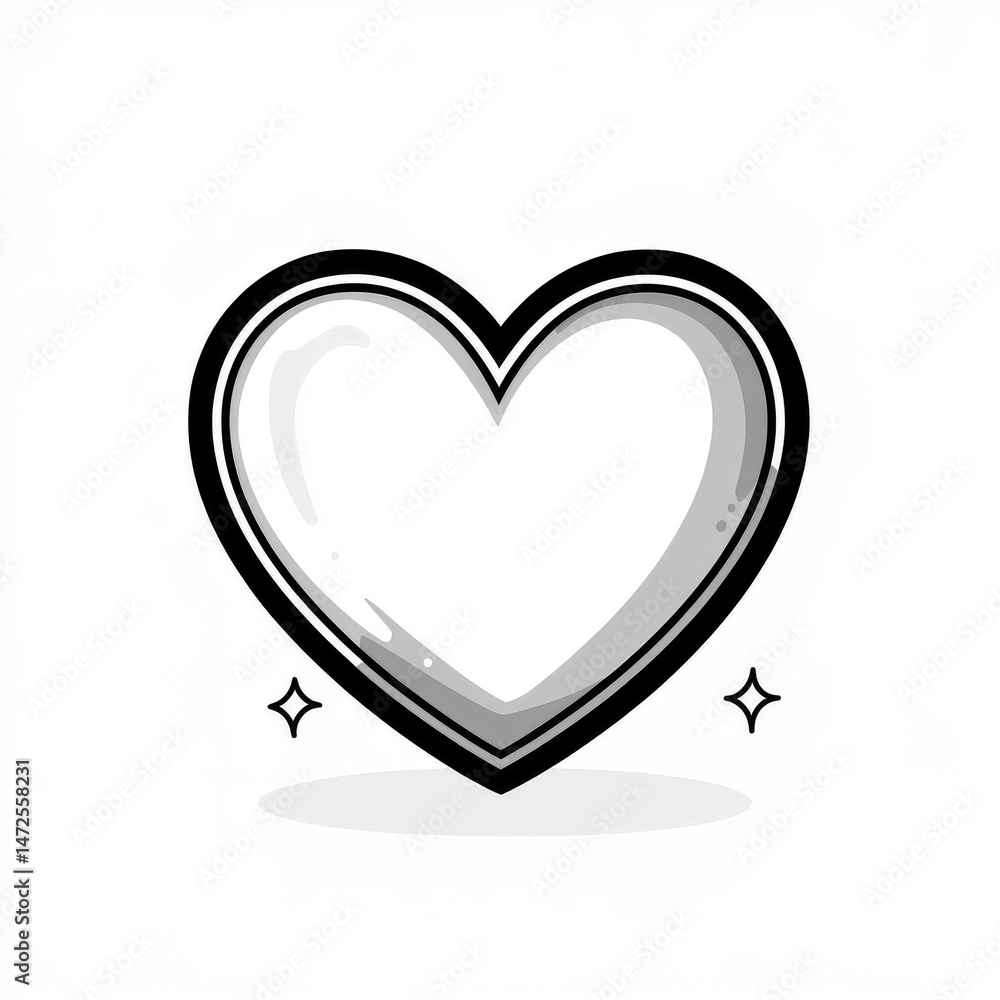 Poster the image presents a straightforward black heart shape on a light background, designed for use in ar