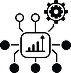 Ai dashboard analytics icon representing data visualization and machine learning concepts