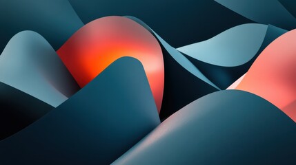 Abstract Waves of Colorful Paper Creations Flowing Elegantly Together