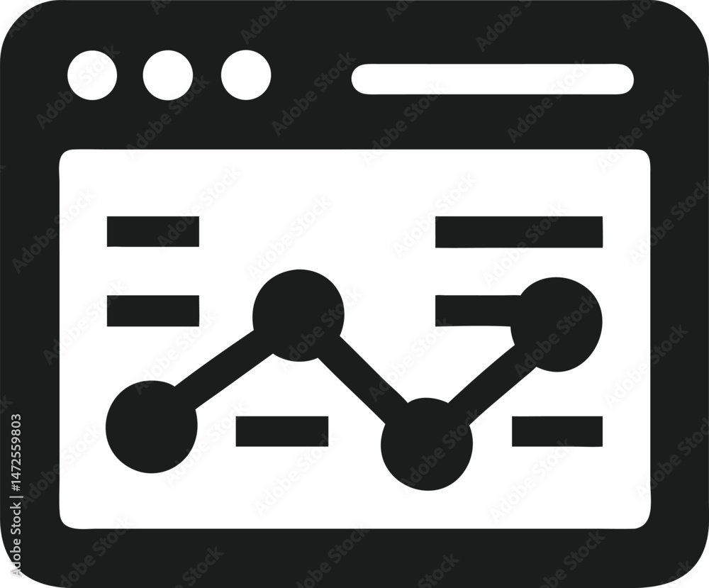 Poster analytical dashboard icon silhouette illustrating data visualization and machine learning
