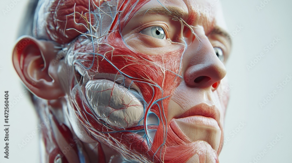 Poster human anatomy with 3d visualization and data elements