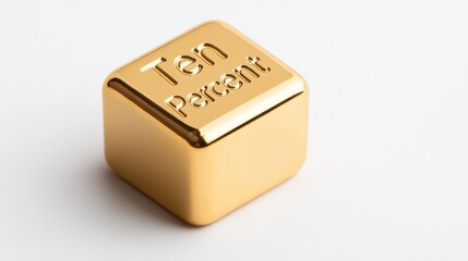Gold cube with ten percent