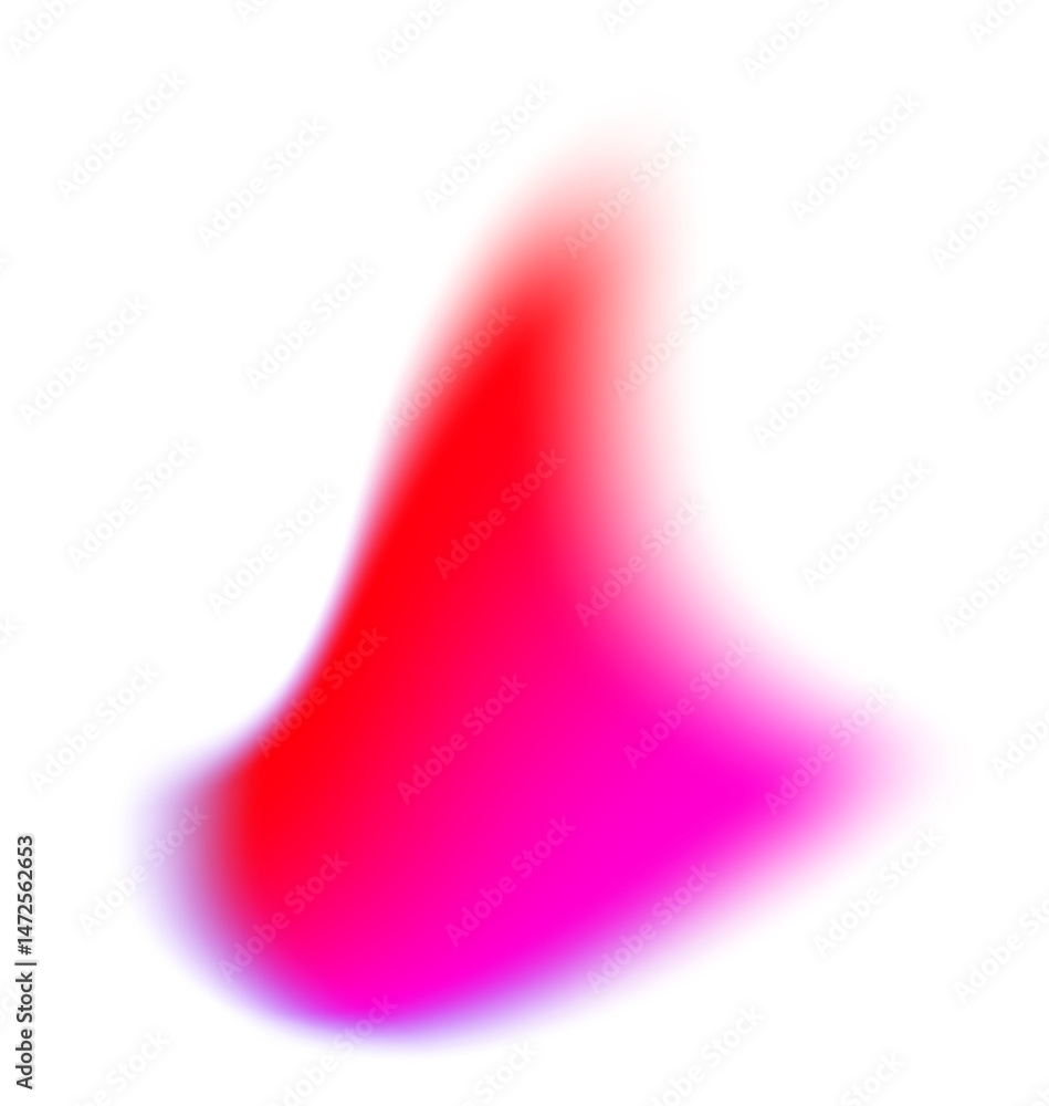 Poster blurred gradient pink shape. fluid liquid red element with holographic effect. soft aura gradation g