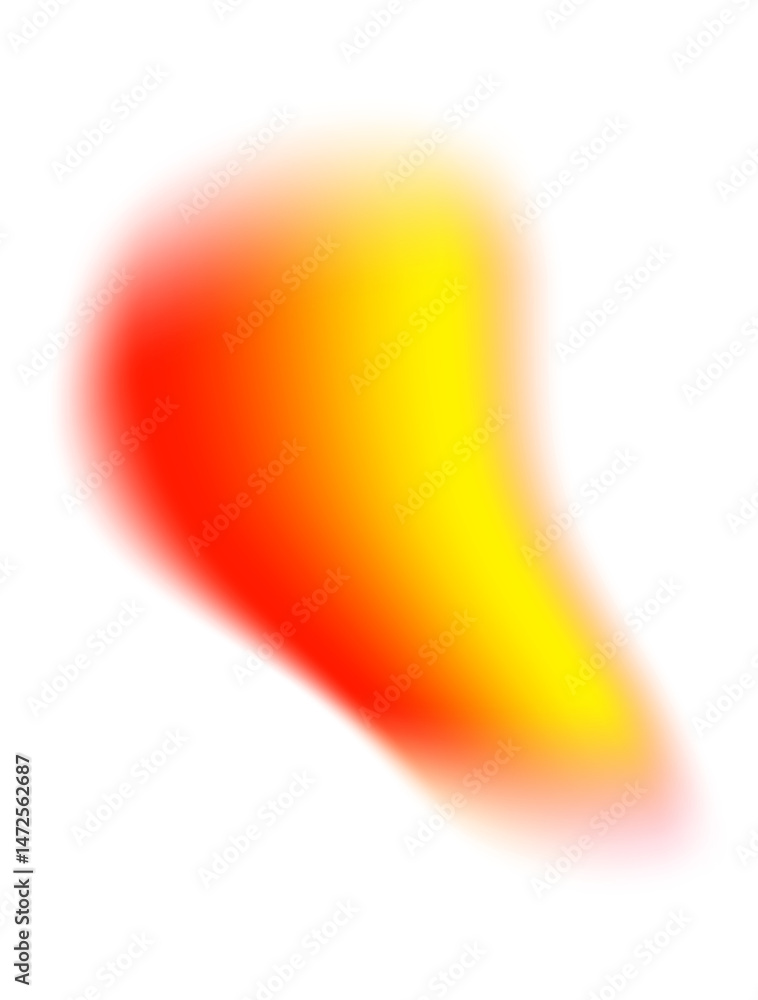Poster blurred gradient orange shape. fluid liquid mesh element with holographic effect. soft aura gradatio