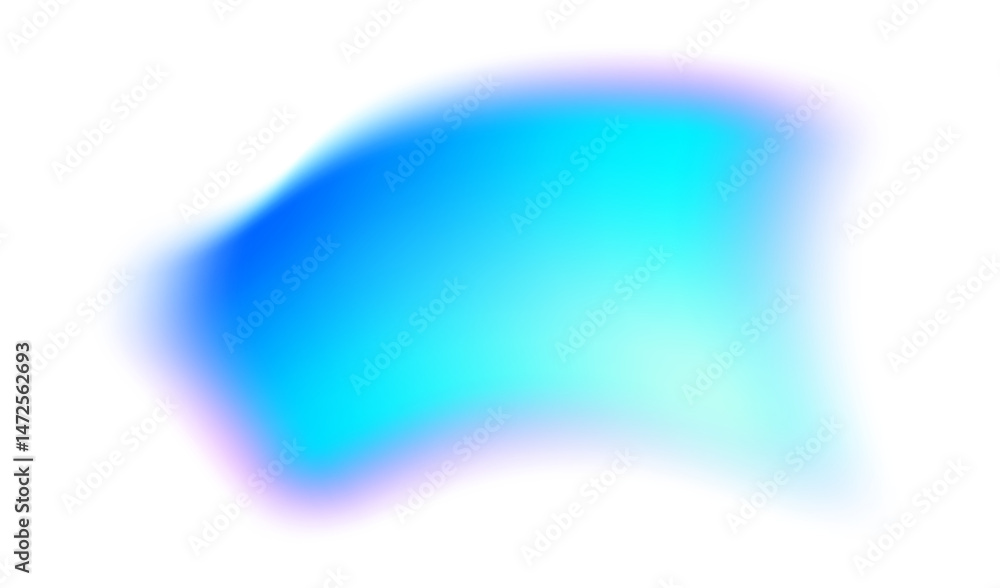 Poster blurred gradient blue colored shape. fluid liquid mesh element with holographic effect. soft aura gr