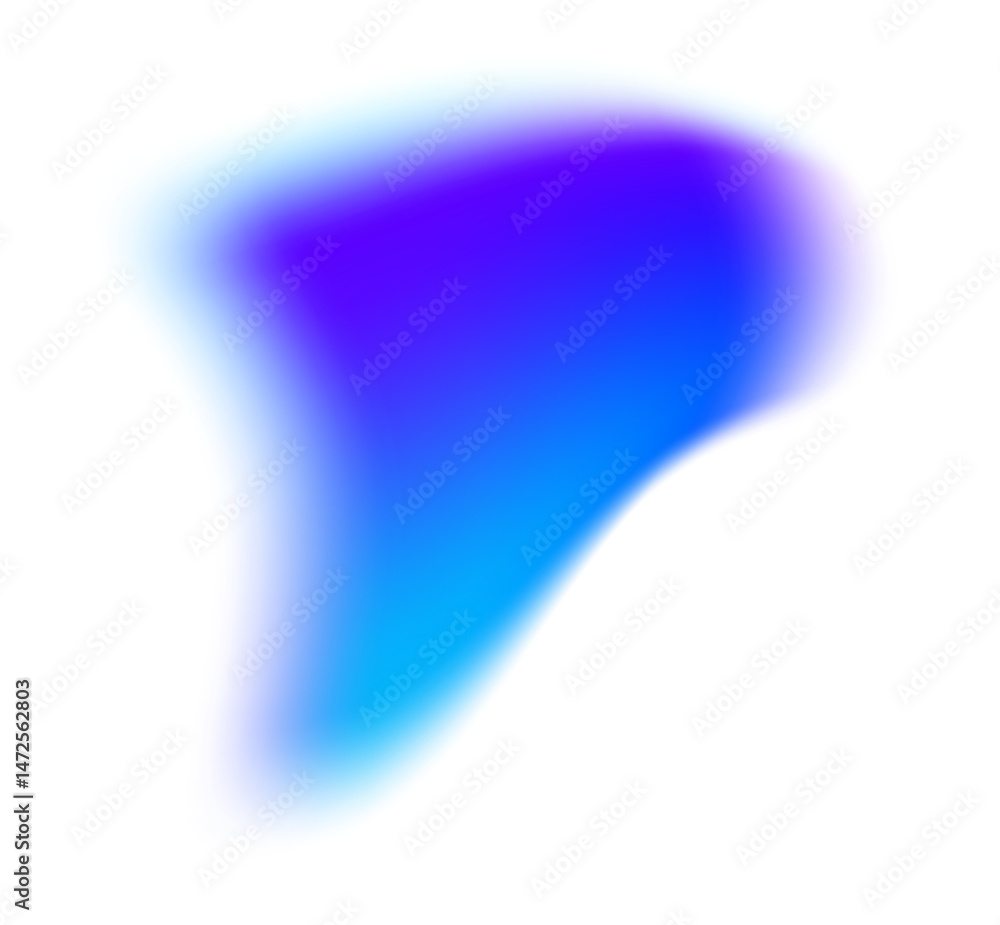 Poster blurred gradient blue shape. fluid liquid mesh element with holographic effect. soft aura gradation 