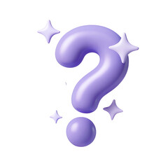 Question mark icon faq help symbol support information query doubt problem uncertainty confusion 3d render, pink question mark 3d render icon isolated on transparent background cutout, question 3d