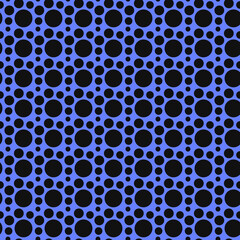 Abstract Blue Background with Black Circle Pattern Seamless Texture for Design Projects