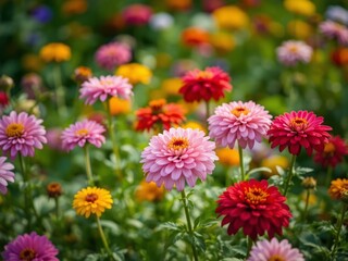 Zinnia Flowers -  Vertical Phone Background