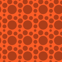 Vibrant Orange and Brown Circle Pattern Seamless Texture Design for Fabric Print