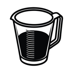 measuring cup vector outline drawing