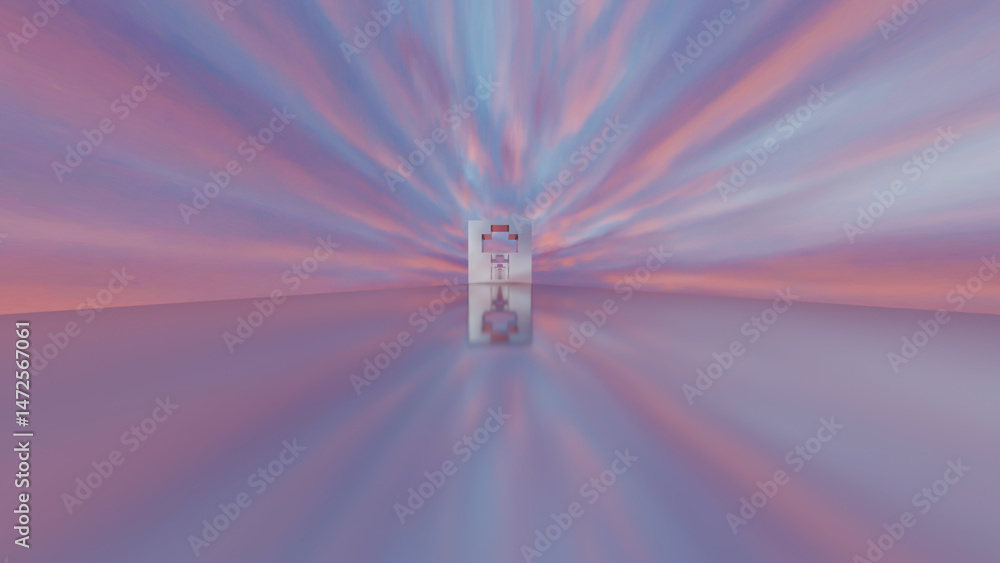 Poster abstract background glossy rows of rectangles with a cross-shaped hole going into the distance again