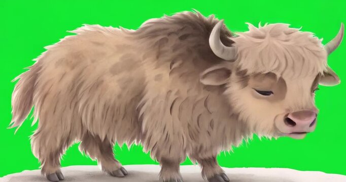  Yak animal green screen animation